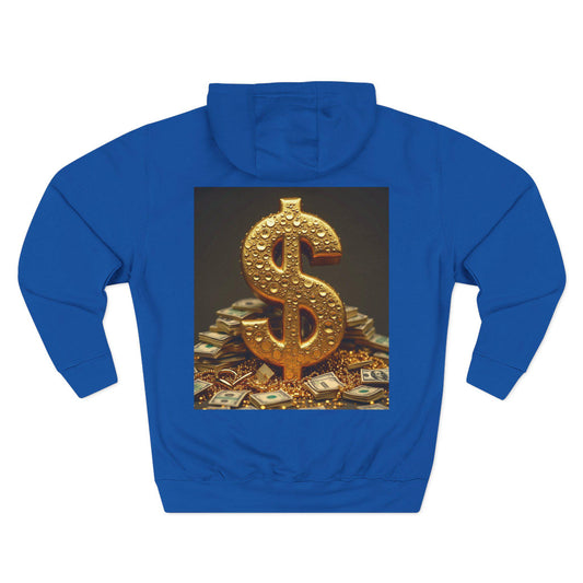 Gold Dollar Sign Hoodie, Cozy Hoodie, Fleece Pullover, Gift for Money Lovers, Stylish Casual Wear, Winter Wardrobe Essential