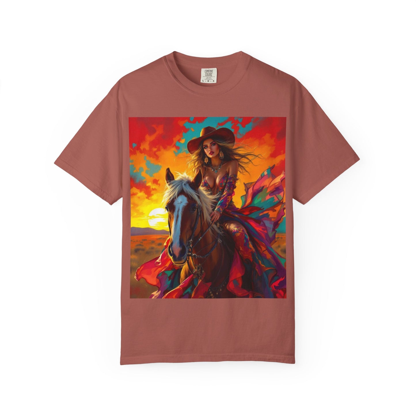 Sunset Cowgirl Horse T-Shirt