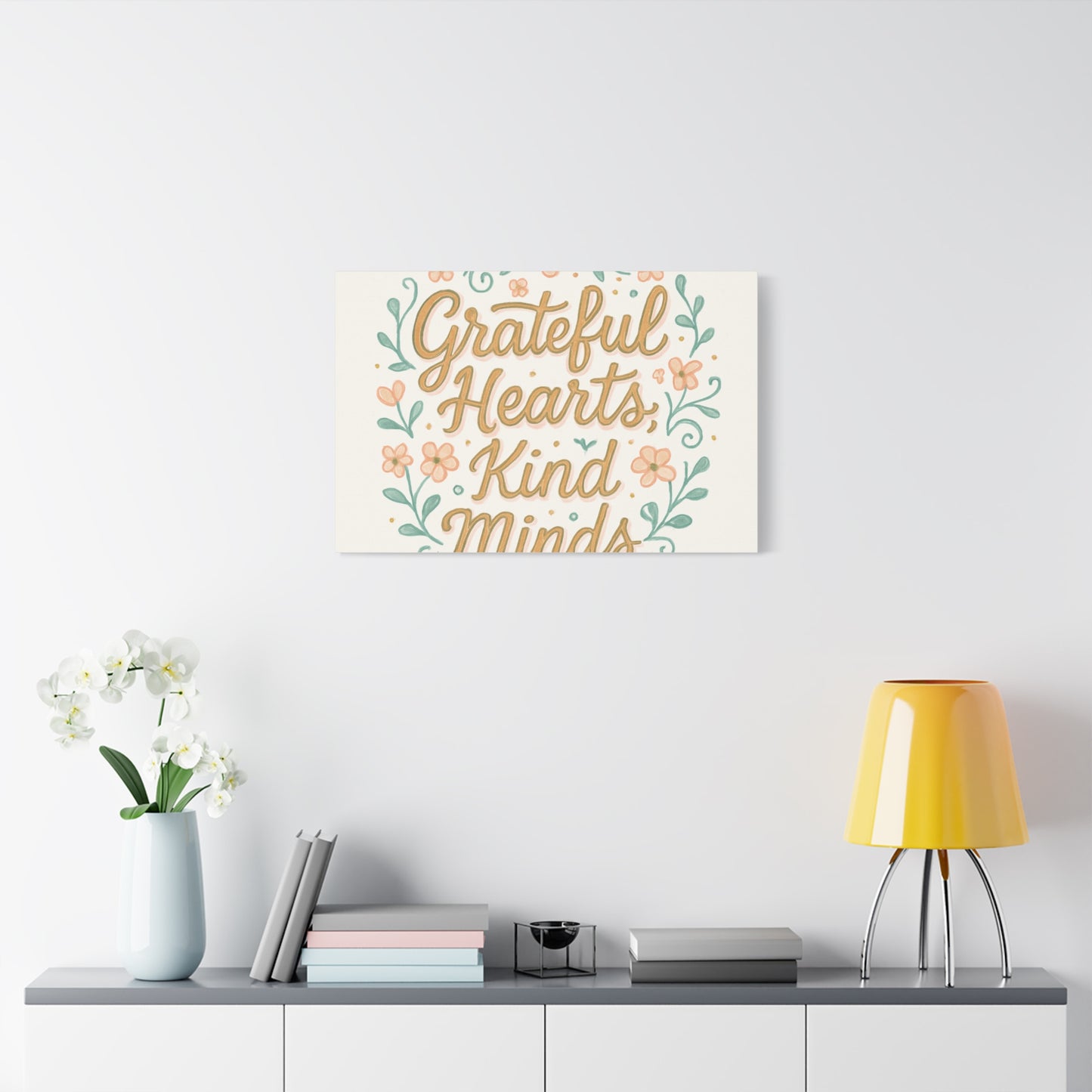 Grateful Hearts Kind Minds Canvas Wall Art