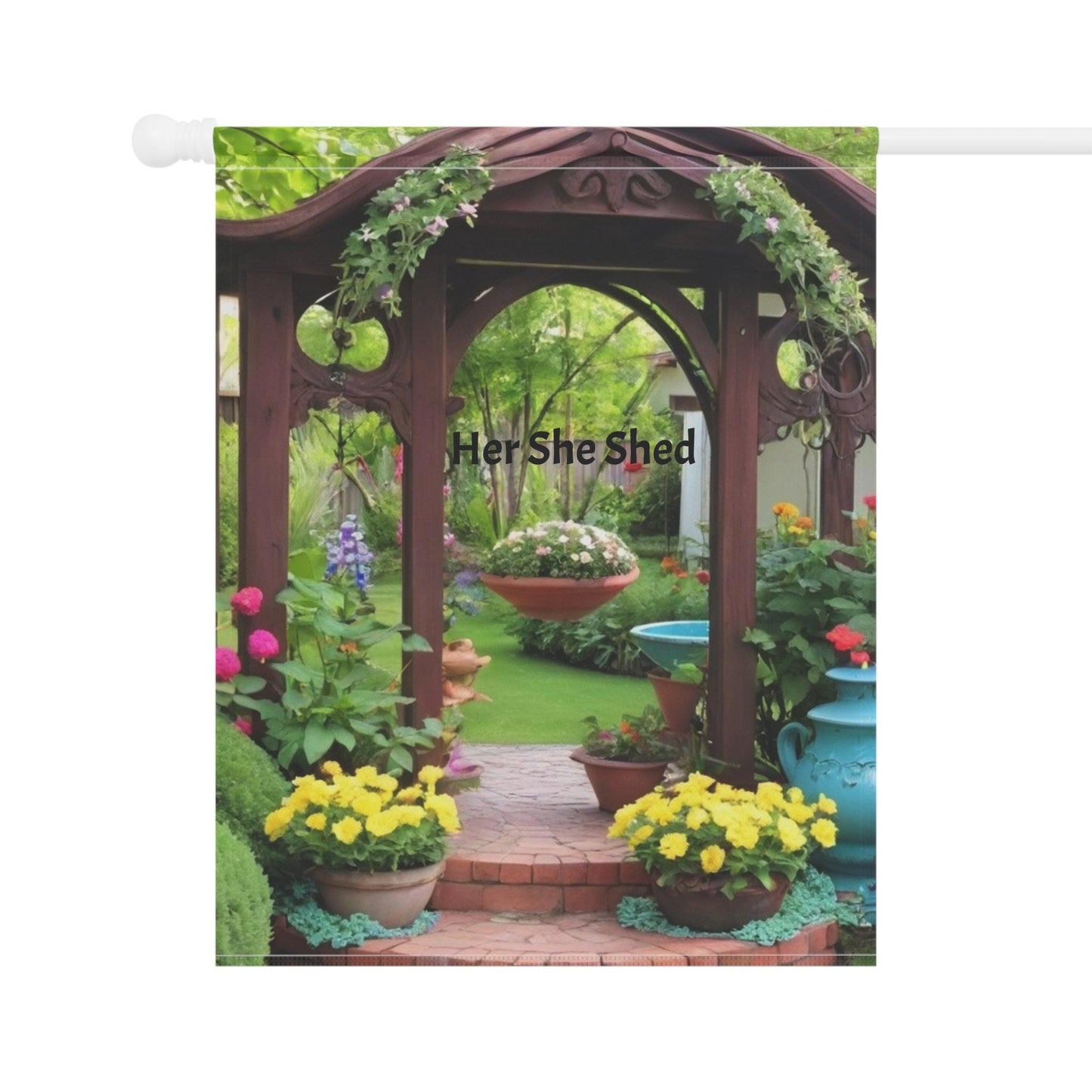 Garden & House Banner - Vibrant Outdoor Decor for Garden Lovers, Home Entrance Decoration, Seasonal Welcoming Sign.