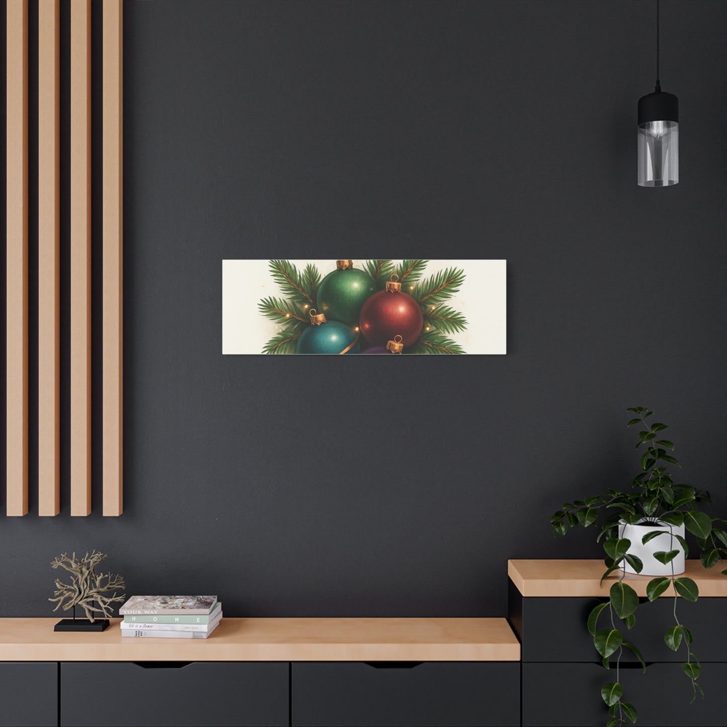 Glamorous Holidays Christmas Ornament Canvas Wall Art