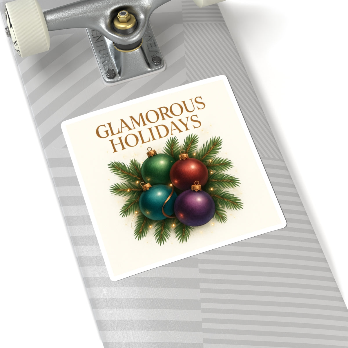 Glamorous Holidays Sticker — Vintage Christmas Ornaments Kiss-Cut Sticker