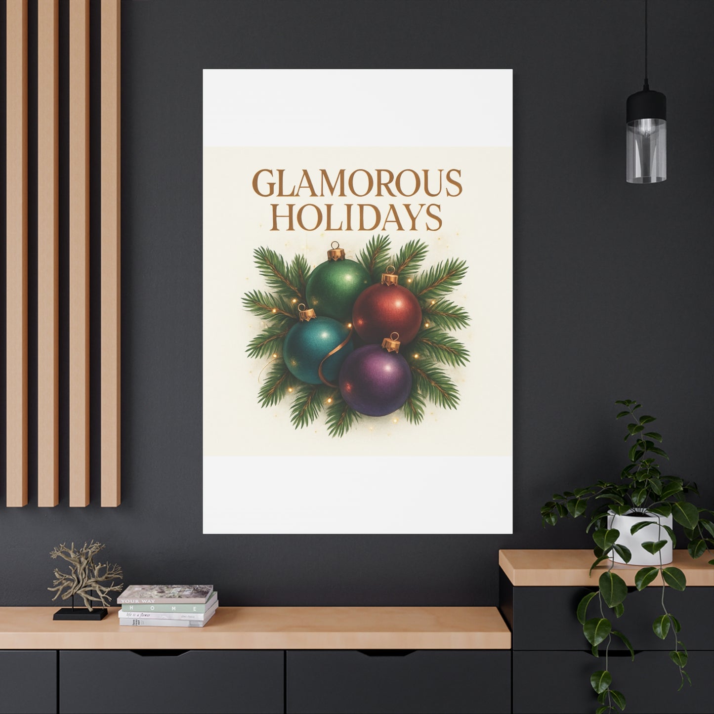 Glamorous Holidays Christmas Ornament Canvas Wall Art