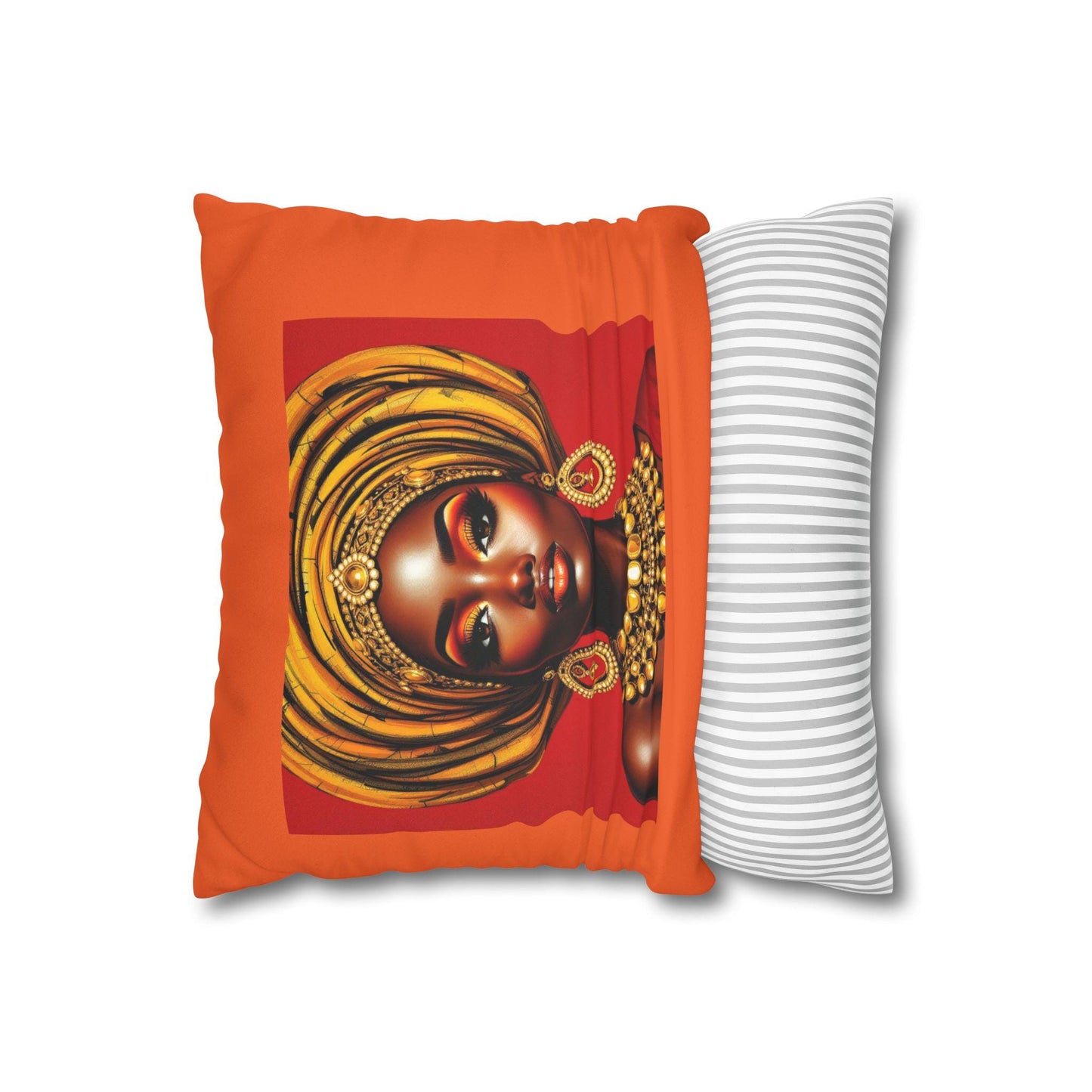 Vibrant African Art Pillowcase, Decorative Cushion Cover, Boho Home Decor, Black Girl Art Pillow, Unique Gift for Her