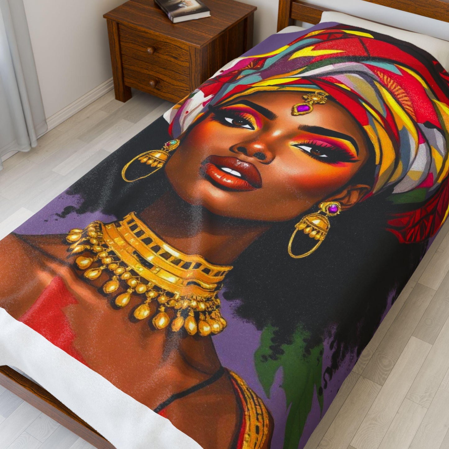 Copy of Bold & Cozy Velveteen Plush Blanket for Home Decor, Gift for Her, Bedroom Comfort, Bohemian Style, Cozy Throw