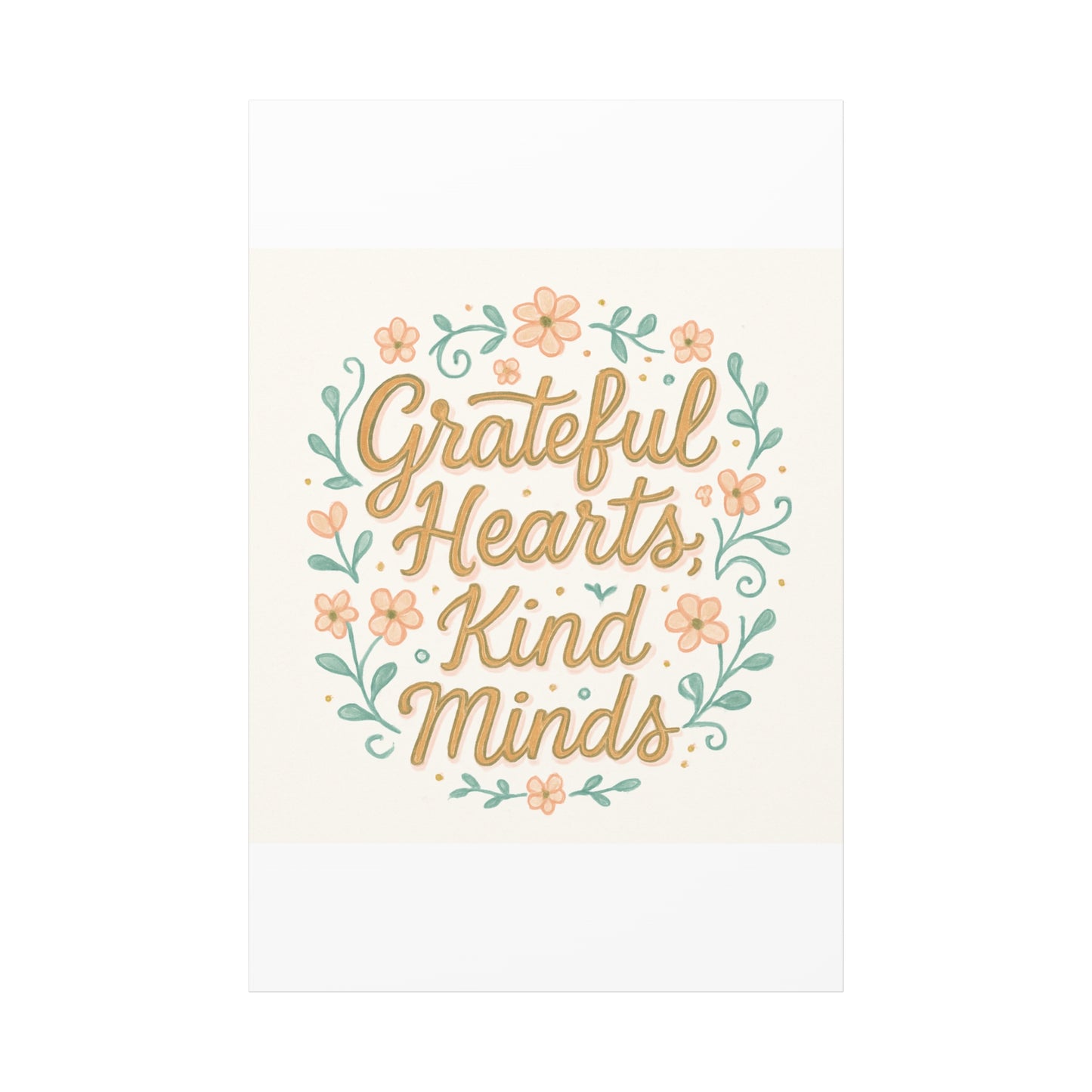 Grateful Hearts Kind Minds Canvas Wall Art