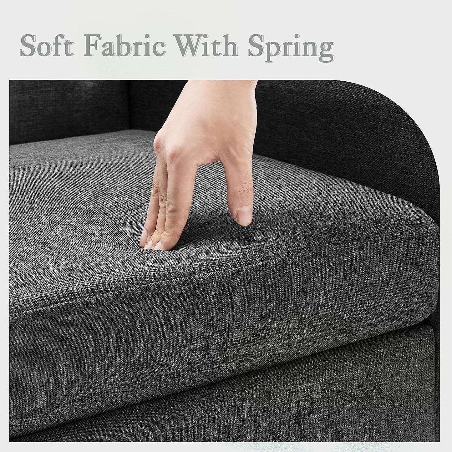 Modern Gray Linen Accent Armchair For Living Room Furniture-4