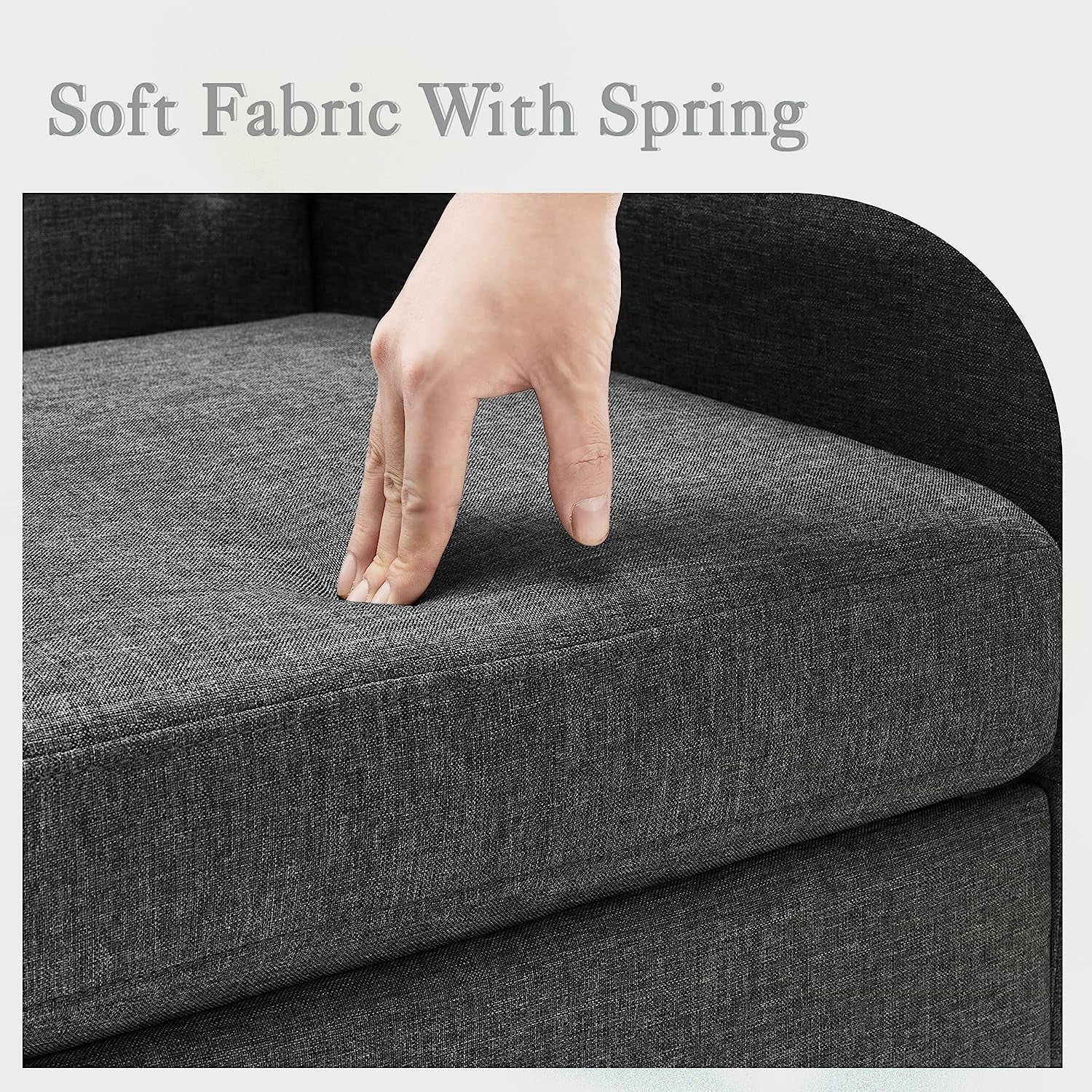 Modern Gray Linen Accent Armchair For Living Room Furniture-4