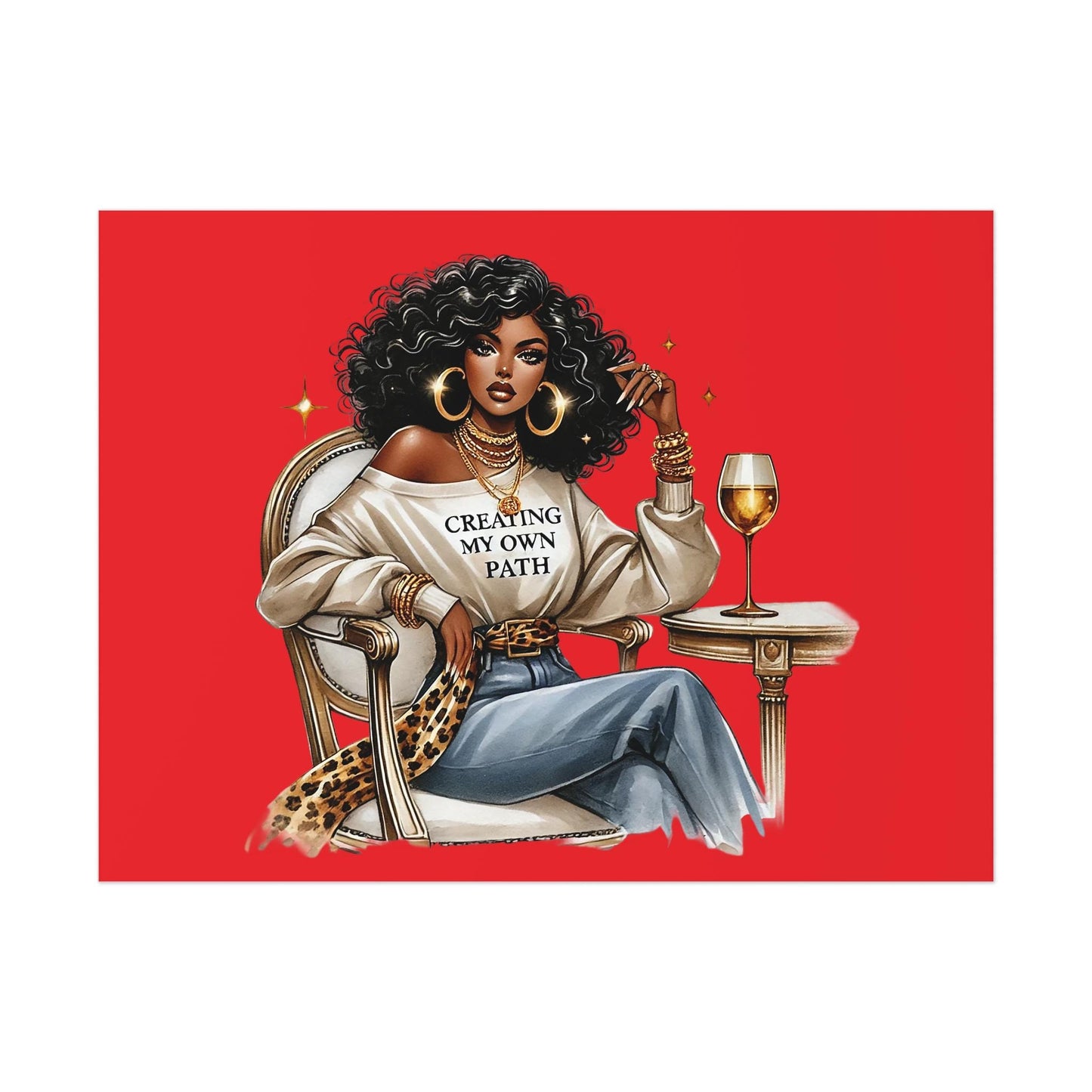 Chic Inspirational Art Print, Motivational Wall Décor, Home Office Poster, Gift for Her, Feminine Touch, Stylish Room Accent