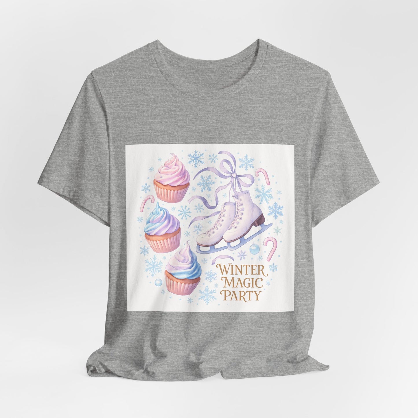 Winter Magic Party T-Shirt — Ice Skate & Cupcakes Holiday Tee