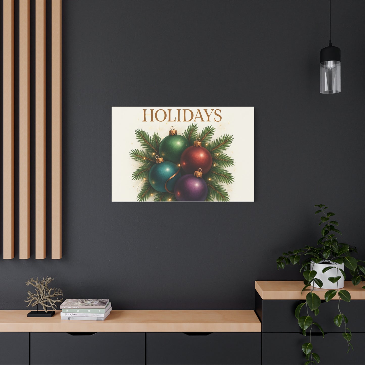 Glamorous Holidays Christmas Ornament Canvas Wall Art