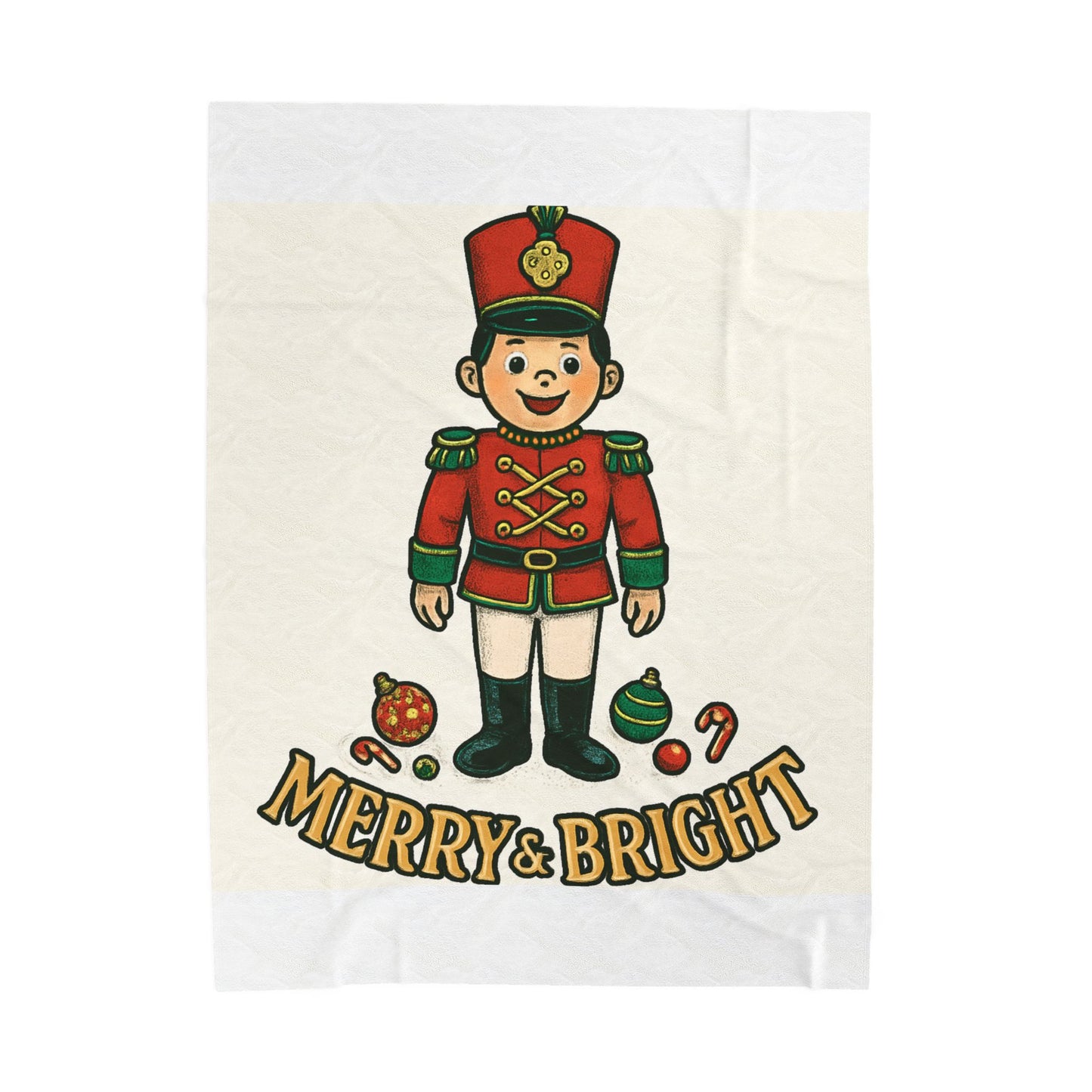 Merry & Bright Nutcracker Velveteen Plush Blanket