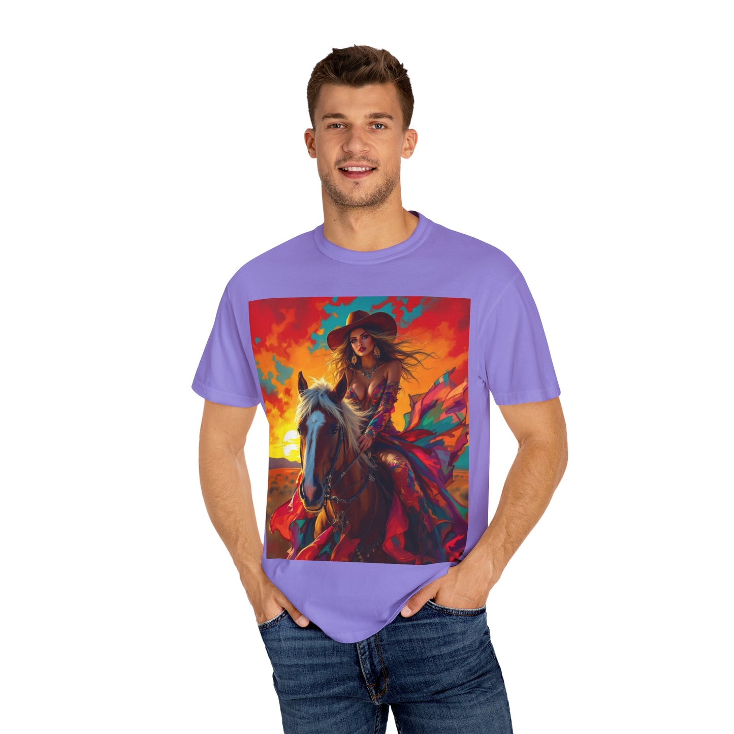 Sunset Cowgirl Horse T-Shirt