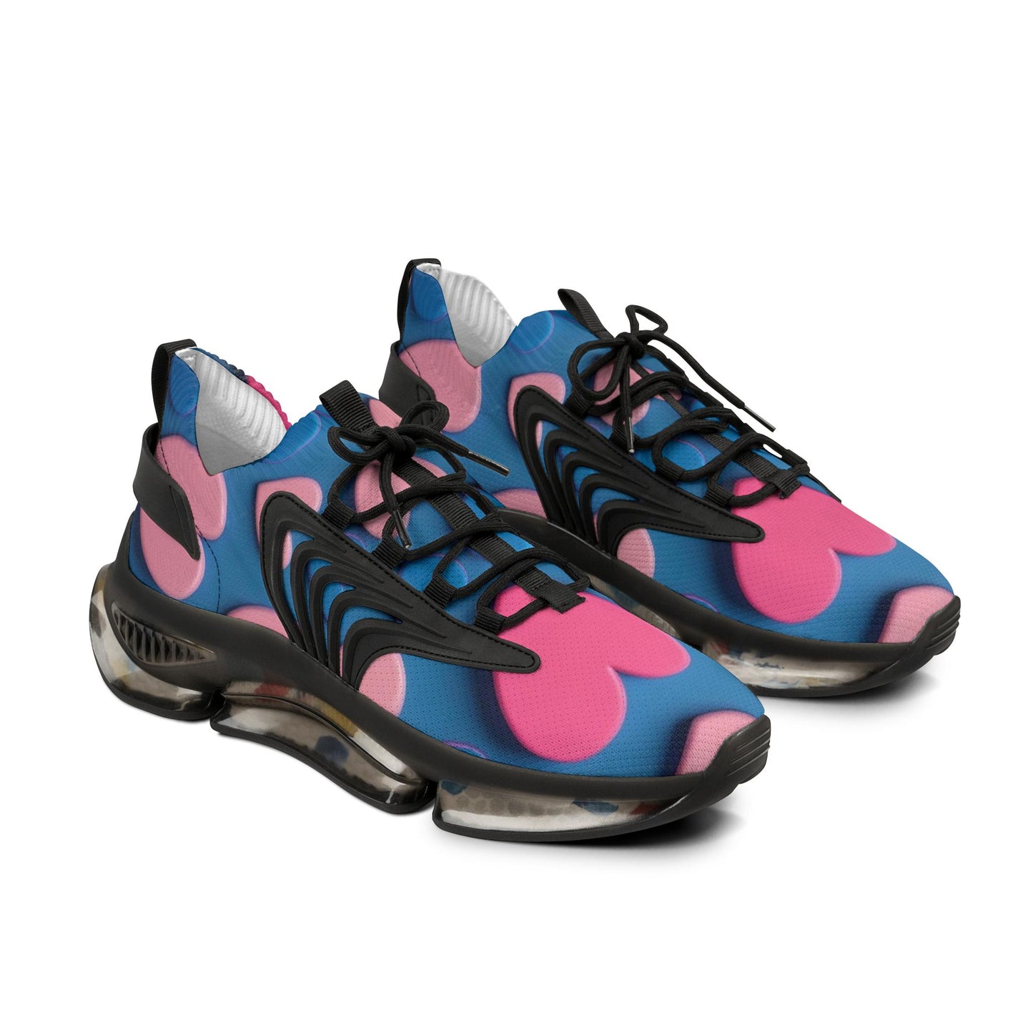 Colorful Heart Print Men's Sneakers, Stylish Athletic Footwear, Trendy Sneakers for Men, Casual Shoes, Unique Gift Idea for Him