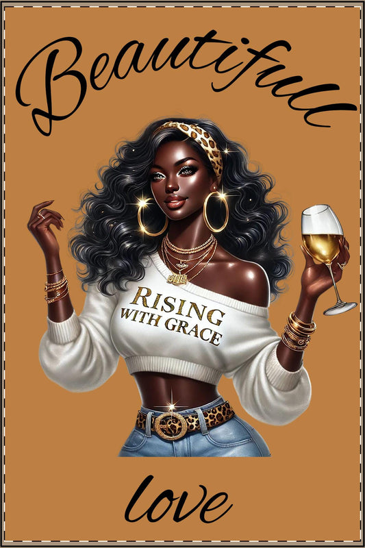 Elegant Satin Poster - "Rising with Grace" Art Print, Inspirational Wall Decor, Home Decor, Gift for Her, Motivational Art