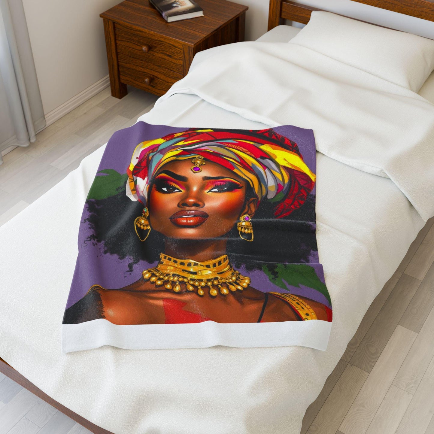 Copy of Bold & Cozy Velveteen Plush Blanket for Home Decor, Gift for Her, Bedroom Comfort, Bohemian Style, Cozy Throw