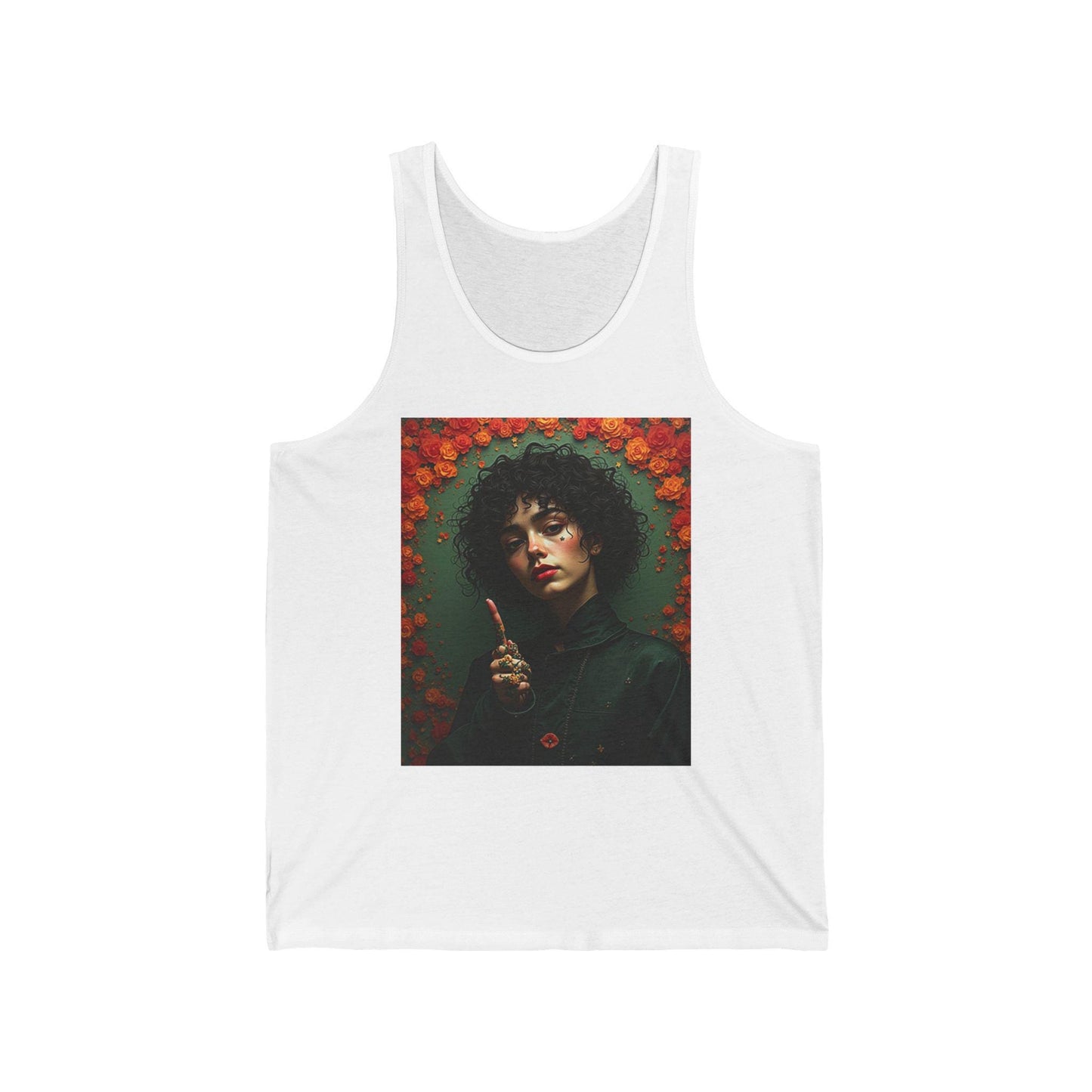 Vibrant Art Tank Top, Unisex Jersey Tank, Floral Graphic Tee, Summer Apparel, Unique Gift for Art Lovers, Festival Wear