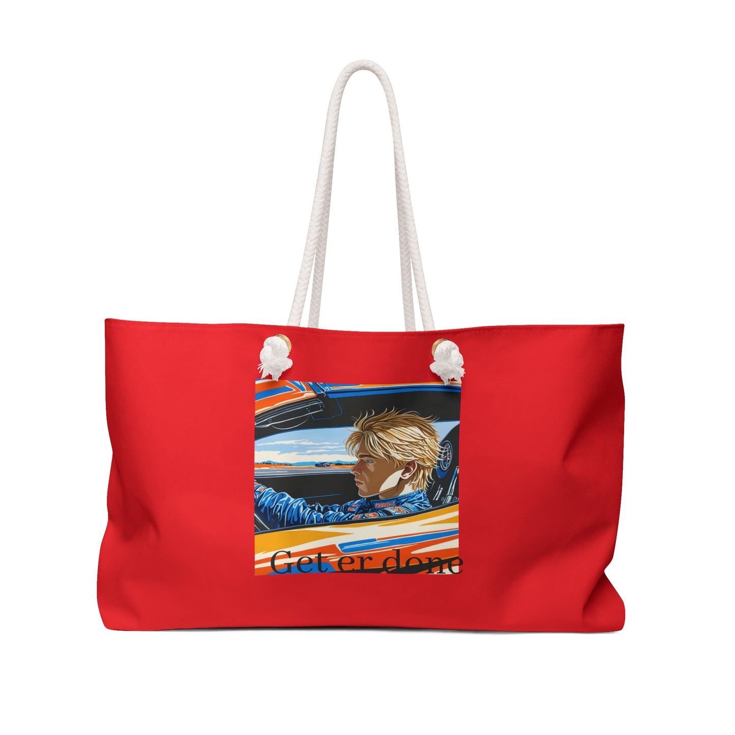 Red 'Get 'er Done' Weekender Bag – Retro Road Trip Tote