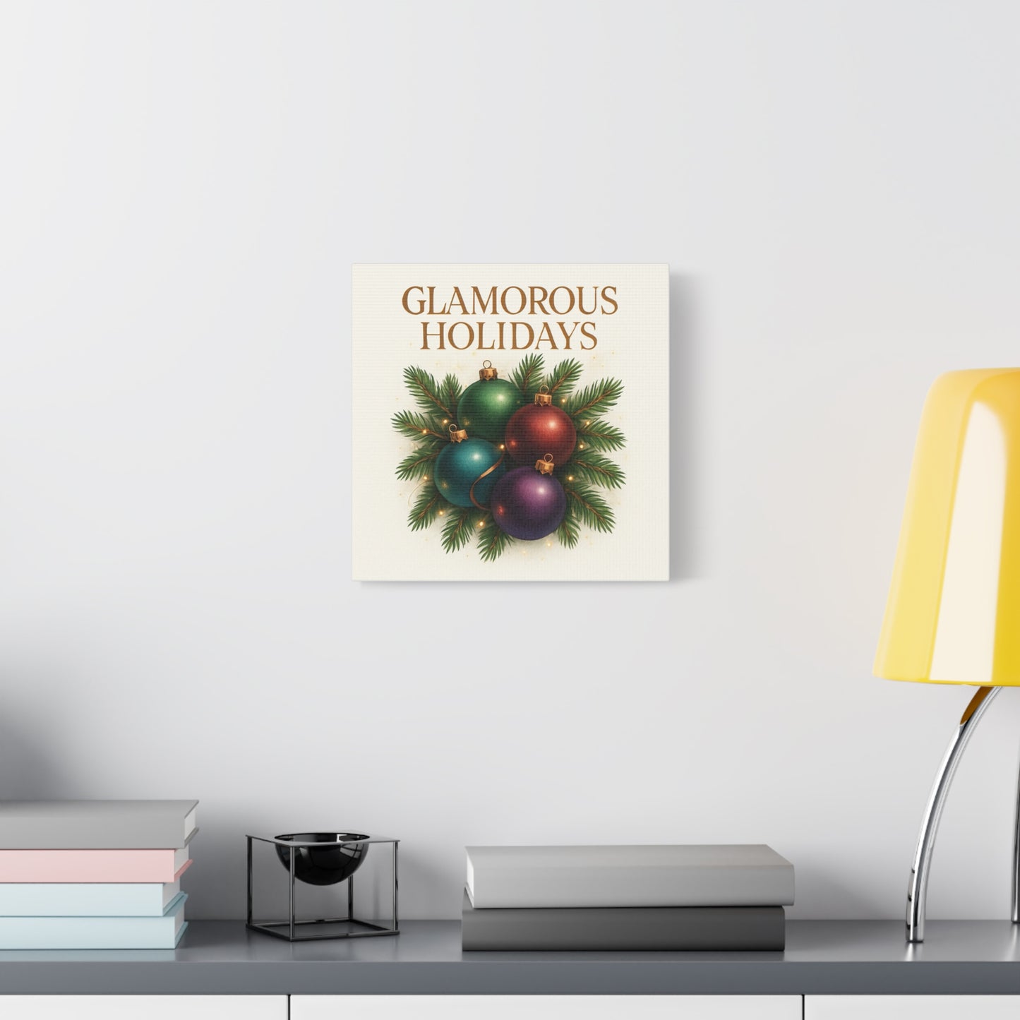Glamorous Holidays Christmas Ornament Canvas Wall Art