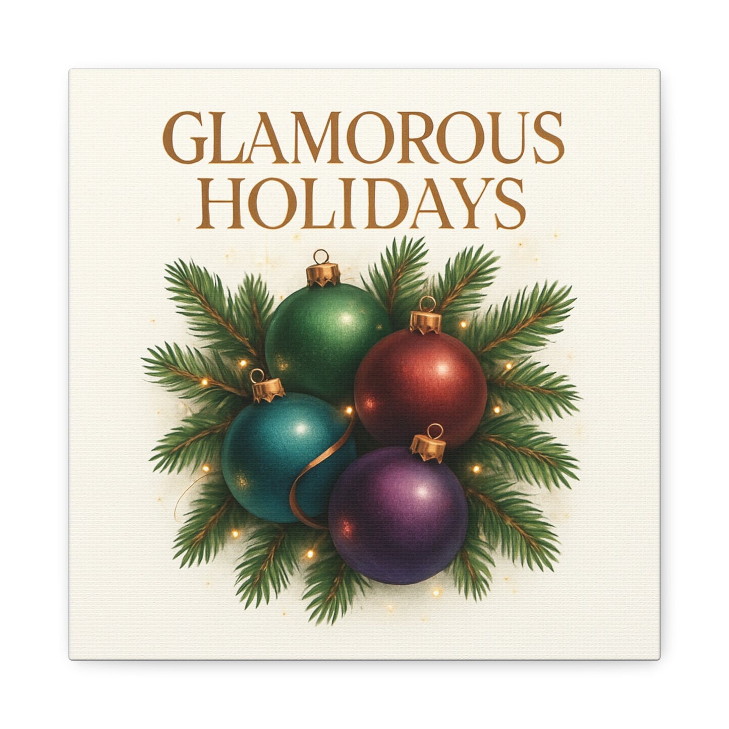 Glamorous Holidays Christmas Ornament Canvas Wall Art