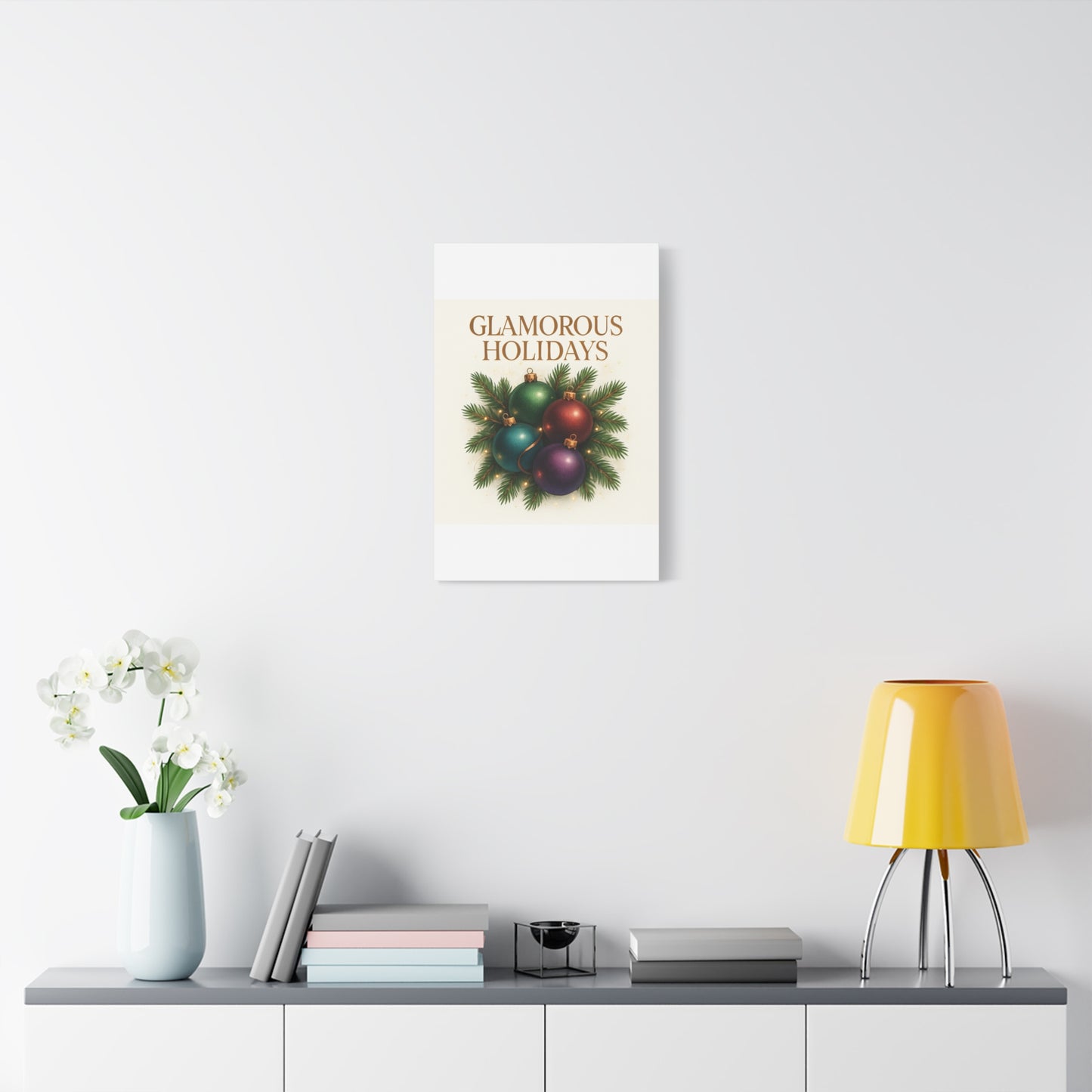 Glamorous Holidays Christmas Ornament Canvas Wall Art