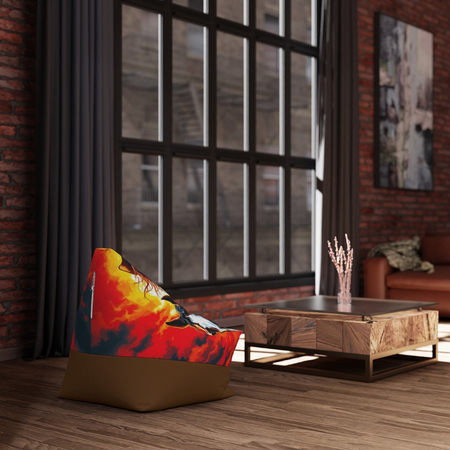 Cowgirl Sunset Bean Bag Cover — Western Horse Rider Accent Chair Cover