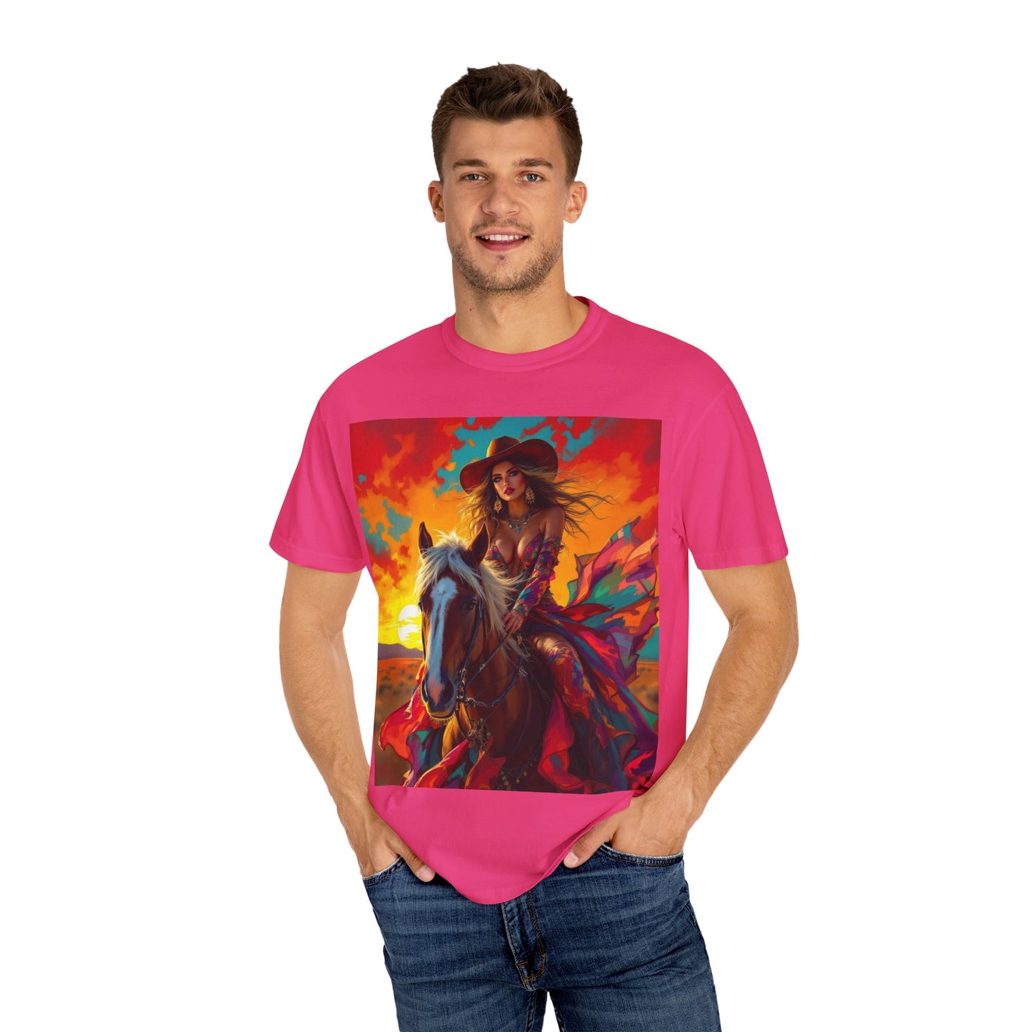 Sunset Cowgirl Horse T-Shirt