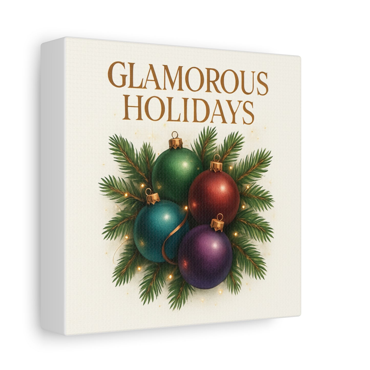 Glamorous Holidays Christmas Ornament Canvas Wall Art