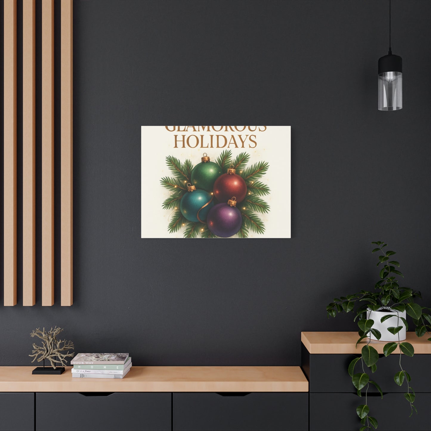 Glamorous Holidays Christmas Ornament Canvas Wall Art