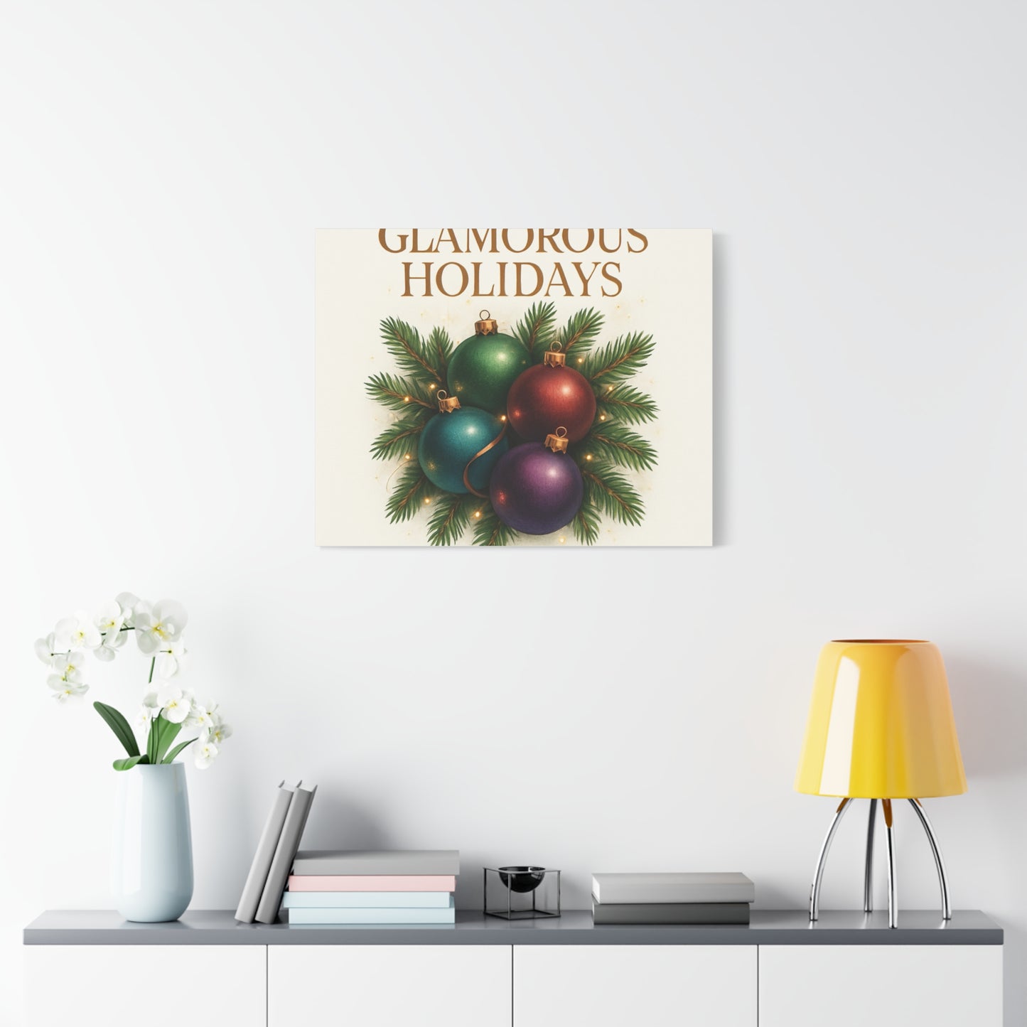 Glamorous Holidays Christmas Ornament Canvas Wall Art