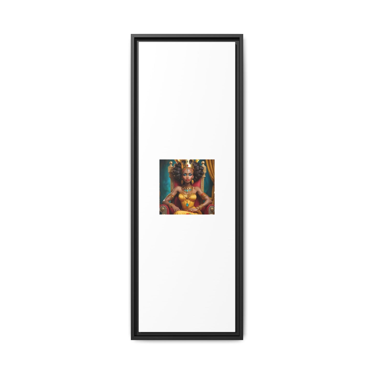 Framed Matte Canvas Art — Regal African Queen Portrait