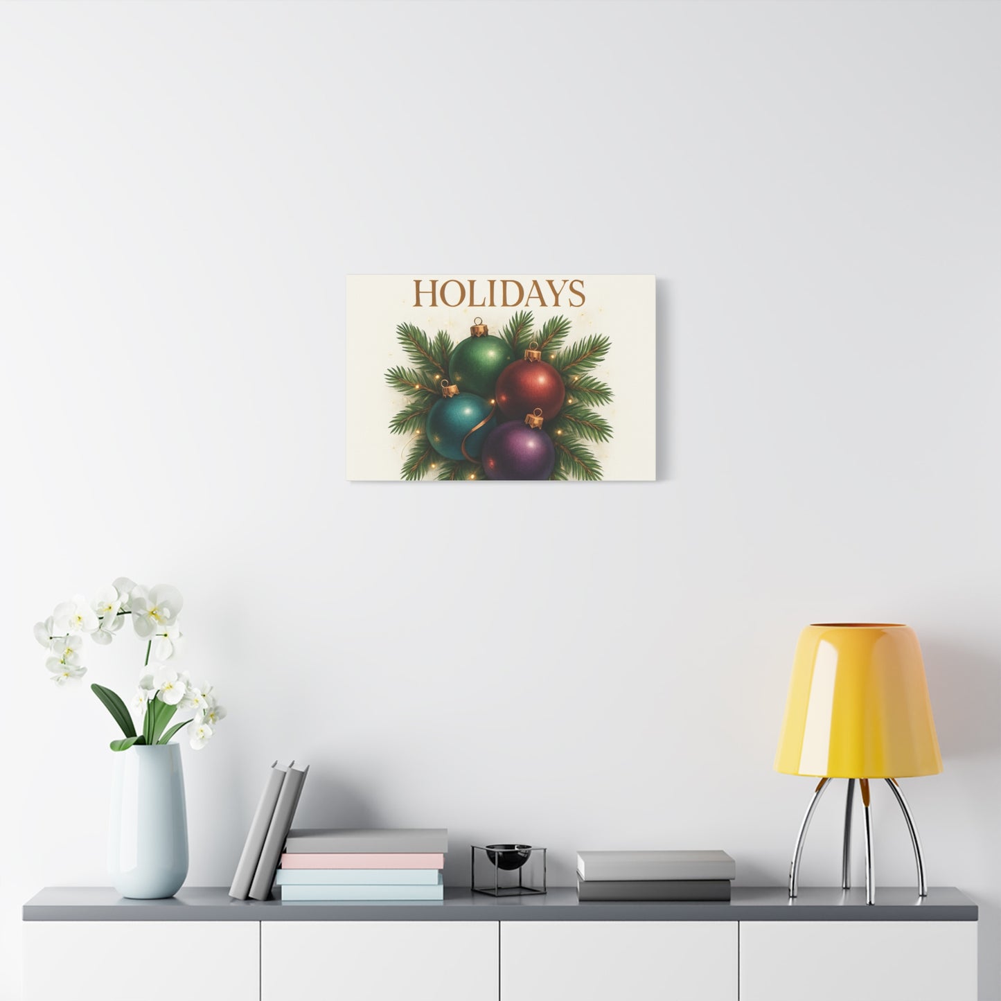 Glamorous Holidays Christmas Ornament Canvas Wall Art