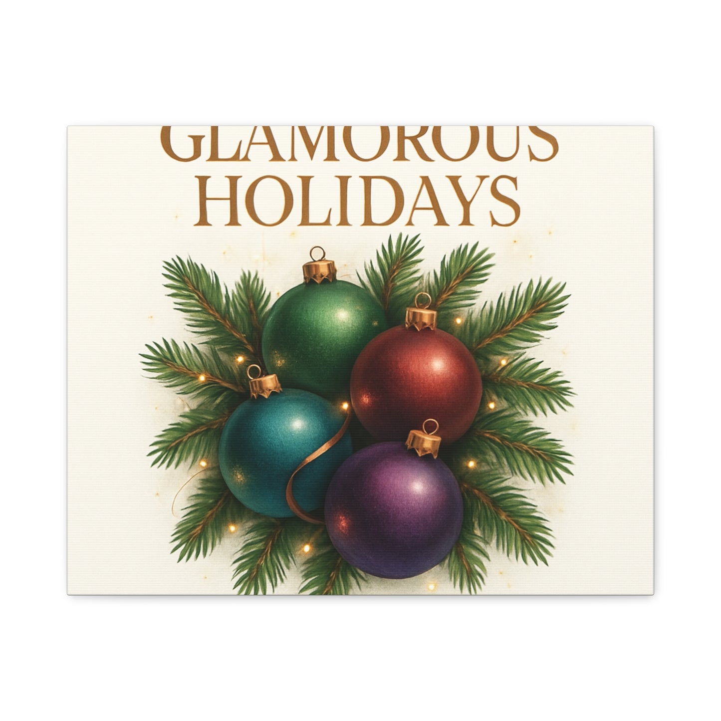 Glamorous Holidays Christmas Ornament Canvas Wall Art