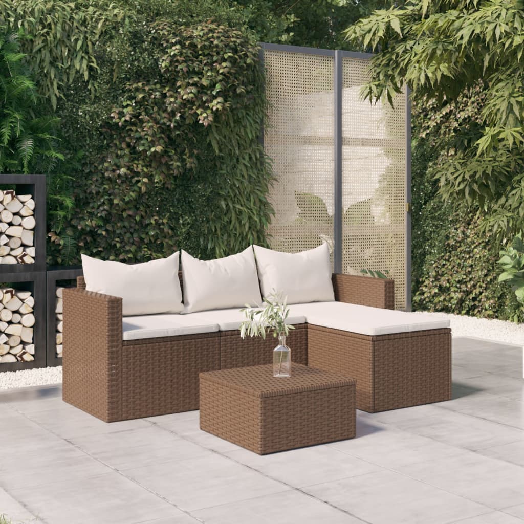 vidaXL Patio Furniture Set Patio Lounge Set Outdoor Furniture Poly Rattan-5