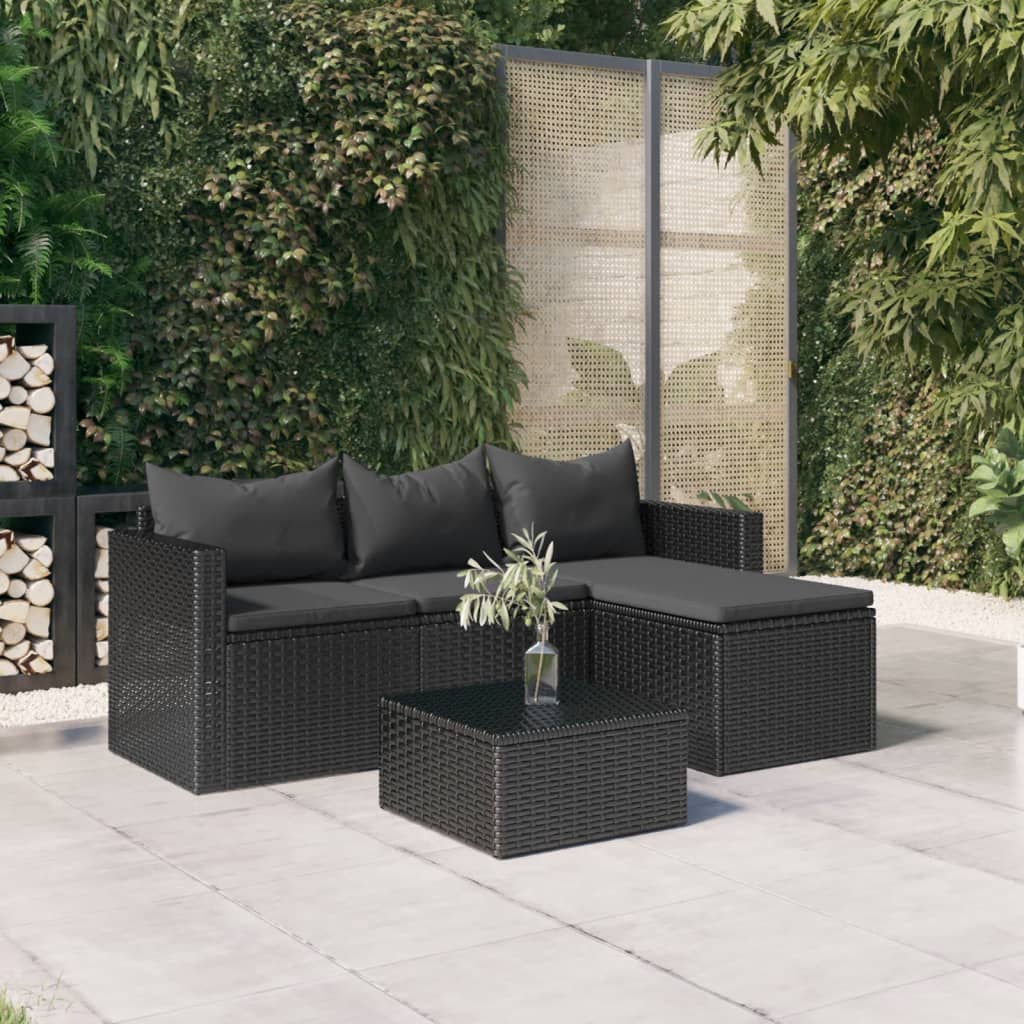 vidaXL Patio Furniture Set Patio Lounge Set Outdoor Furniture Poly Rattan-4