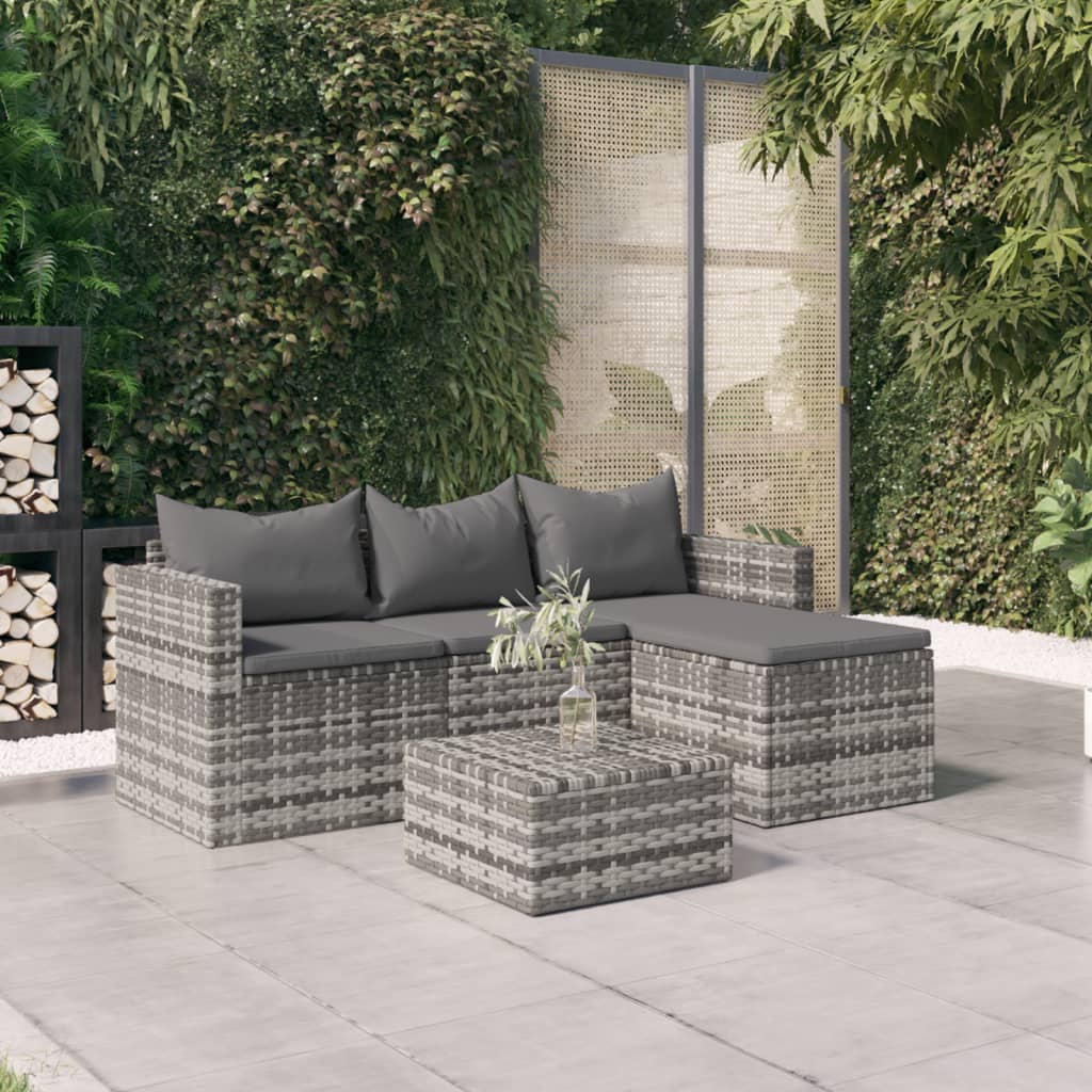 vidaXL Patio Furniture Set Patio Lounge Set Outdoor Furniture Poly Rattan-6