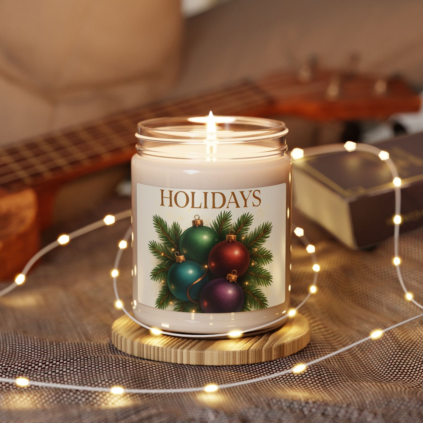 Holidays 9oz Scented Soy Candle — Christmas Ornament Pine Fragrance