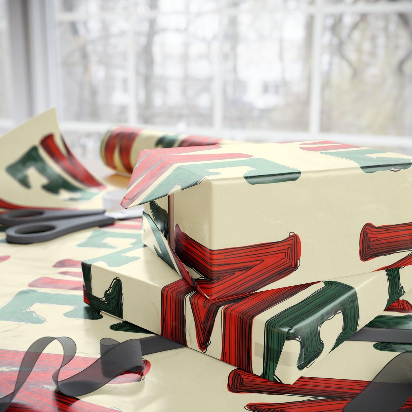 Playful Wrapping Paper for Creative Gift Giving, Holiday, Birthday, Party, Text Design, Fun Patterns, Eco-Friendly Gift Wrap