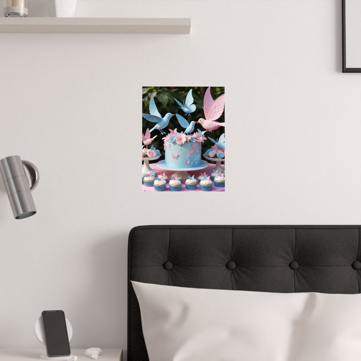 Butterfly & Dove Party Poster — Satin 210gsm Decorative Cake Print