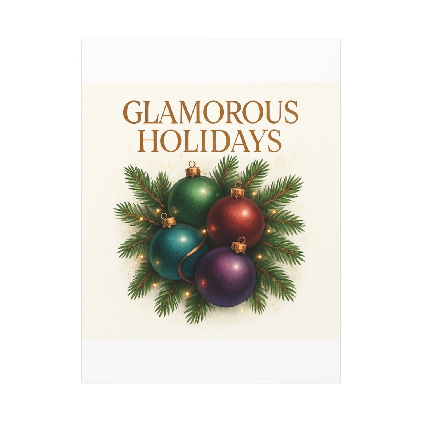 Glamorous Holidays Christmas Ornament Canvas Wall Art