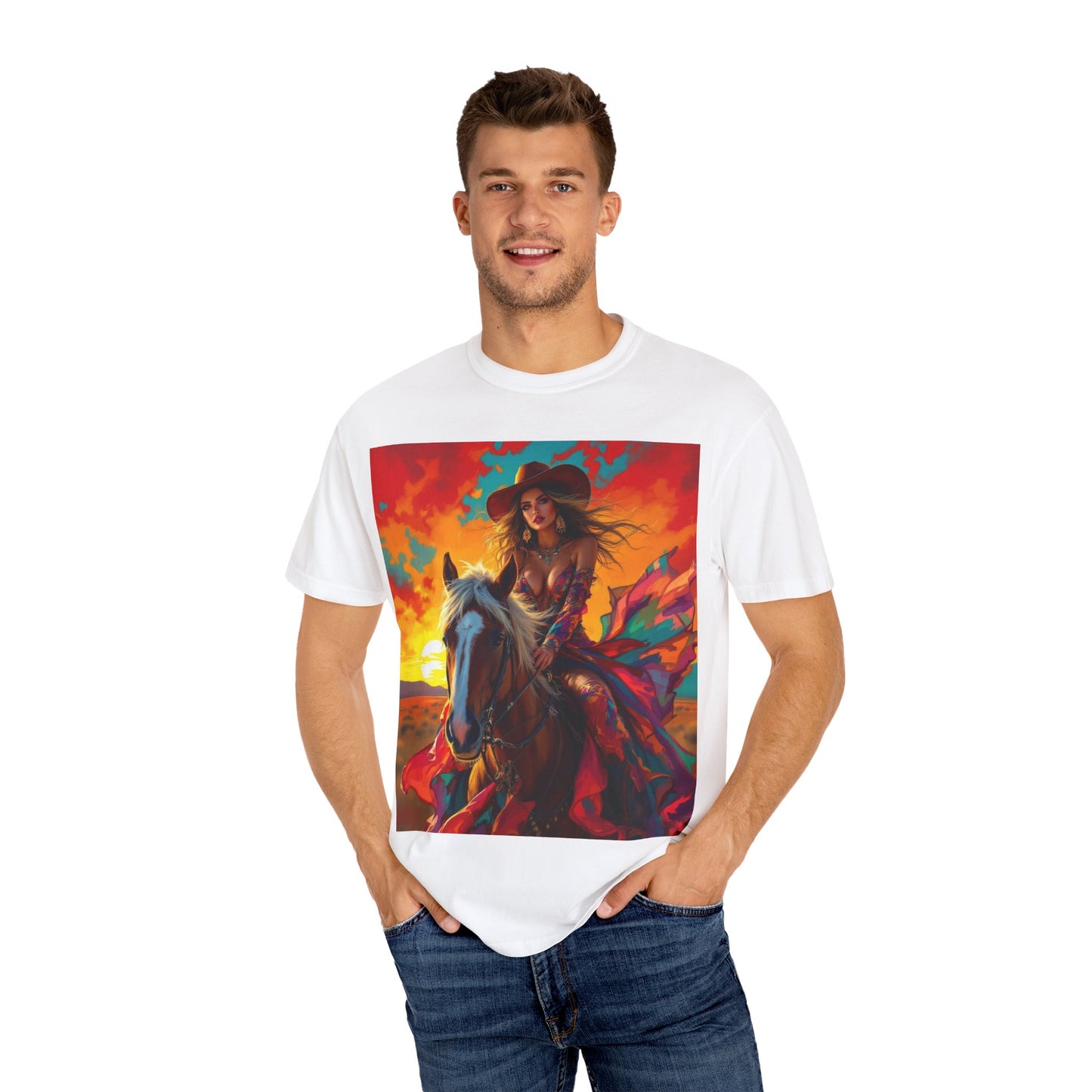 Sunset Cowgirl Horse T-Shirt