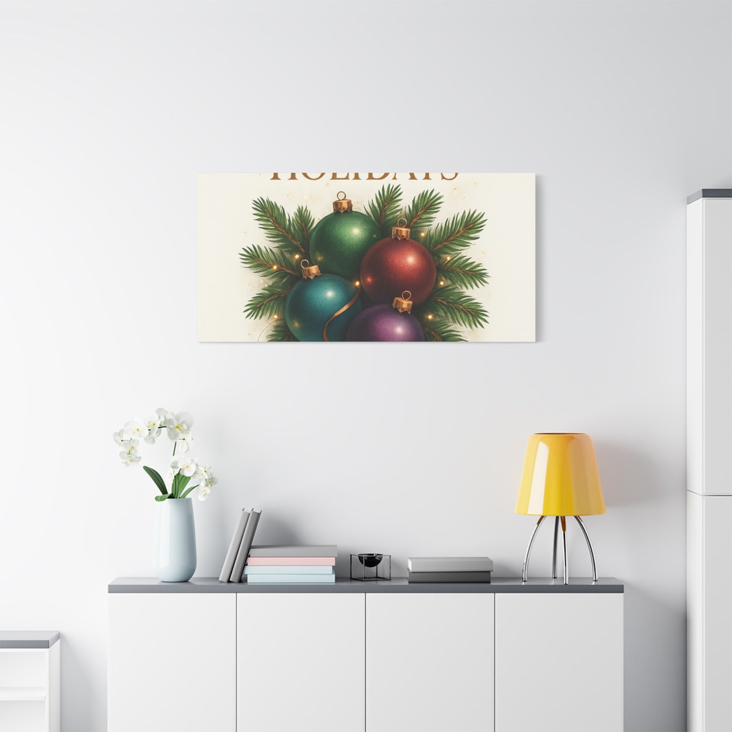 Glamorous Holidays Christmas Ornament Canvas Wall Art