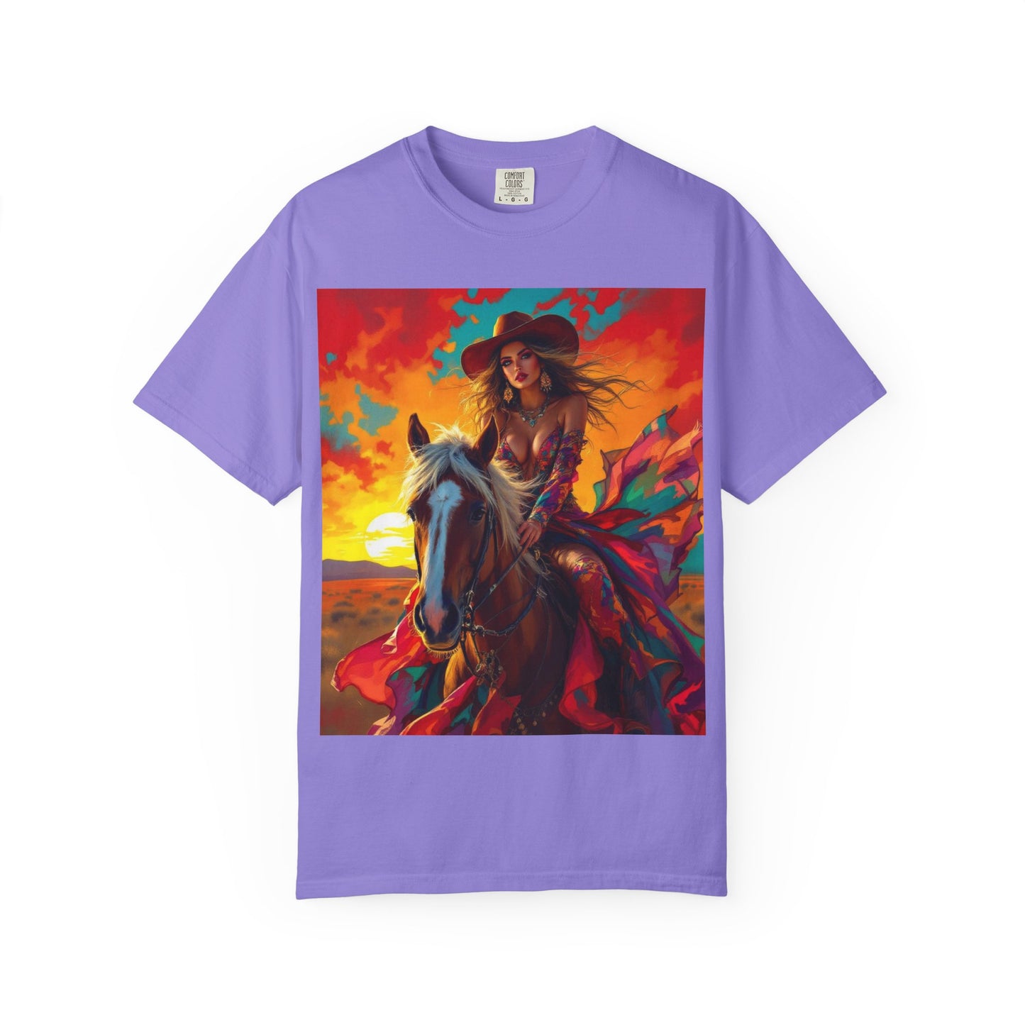 Sunset Cowgirl Horse T-Shirt