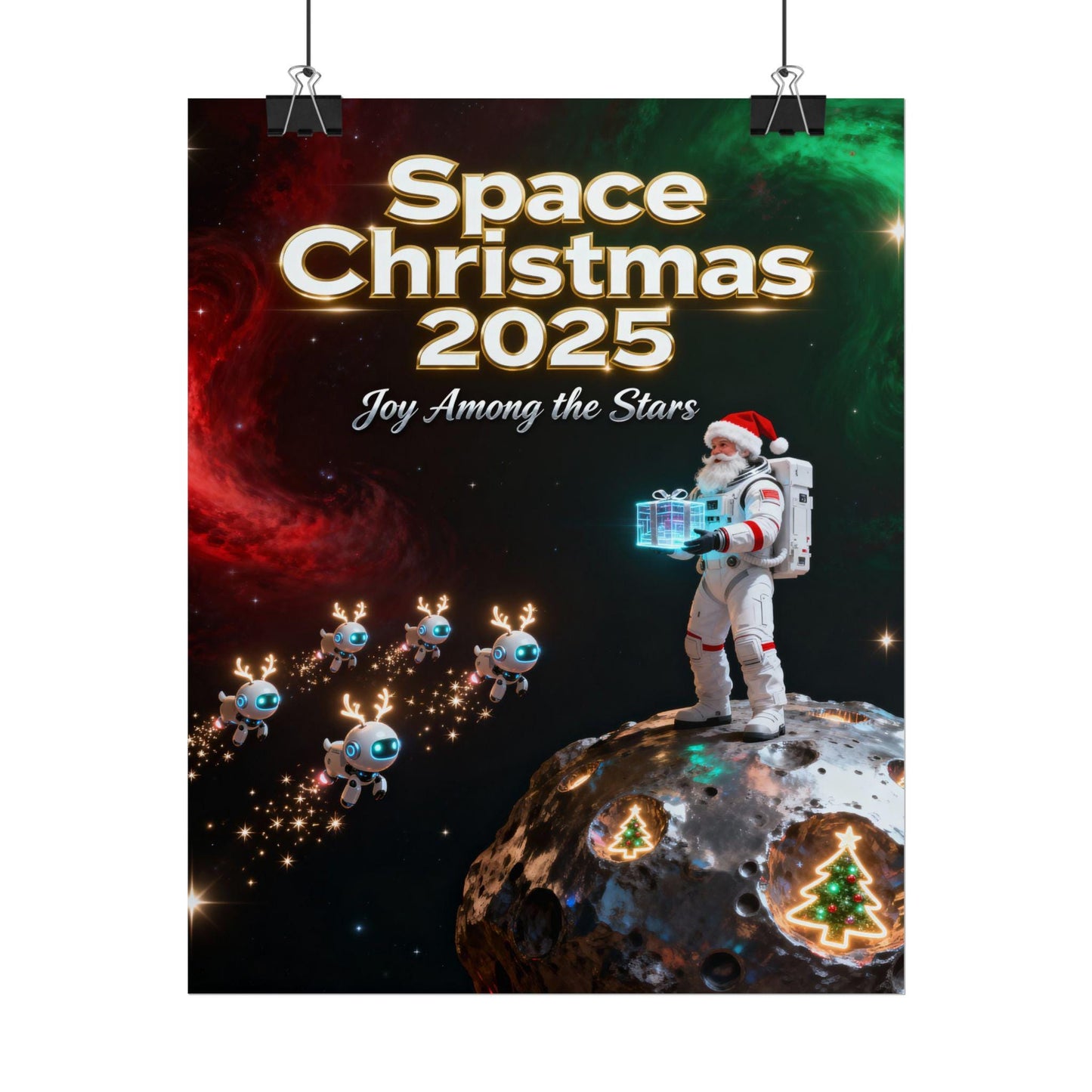 Space Christmas 2025 Rolled Poster - Joy Among the Stars, Cosmic Wall Art, Space-Themed Holiday Decor, Astronaut Christmas Gift, [...]