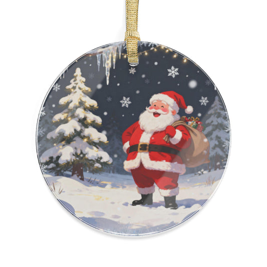 Festive Santa Acrylic Ornaments, Christmas Decor, Holiday Gifts, Personalized Tree Hangings, Winter Wonderland Decoration