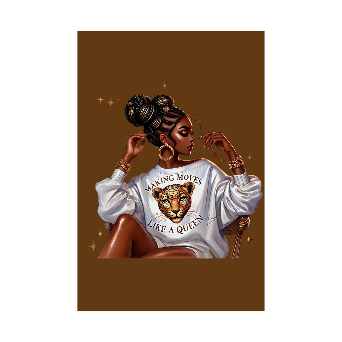 Queen Lioness Satin Poster - Empowering Wall Art, Motivational Decor, Gift for Her, Inspiring Home Decor, Women Empowerment