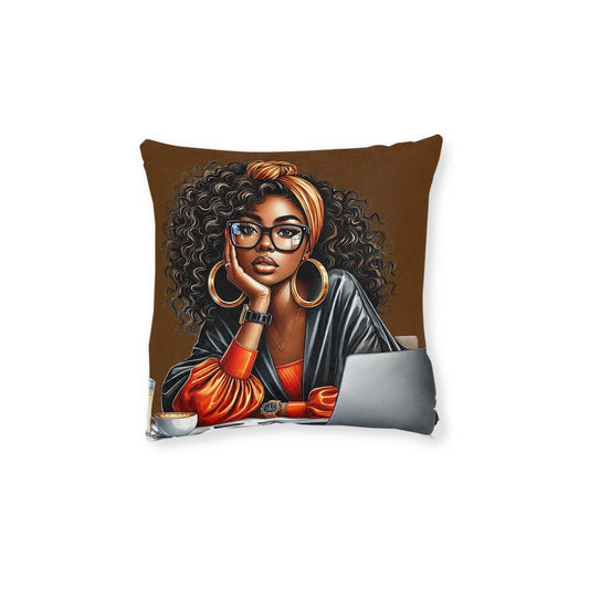 Chic Feminine Square Pillow - Stylish Accent, Cozy Home Decor, Gift for Her, Modern Living Room, Inspirational Quotes