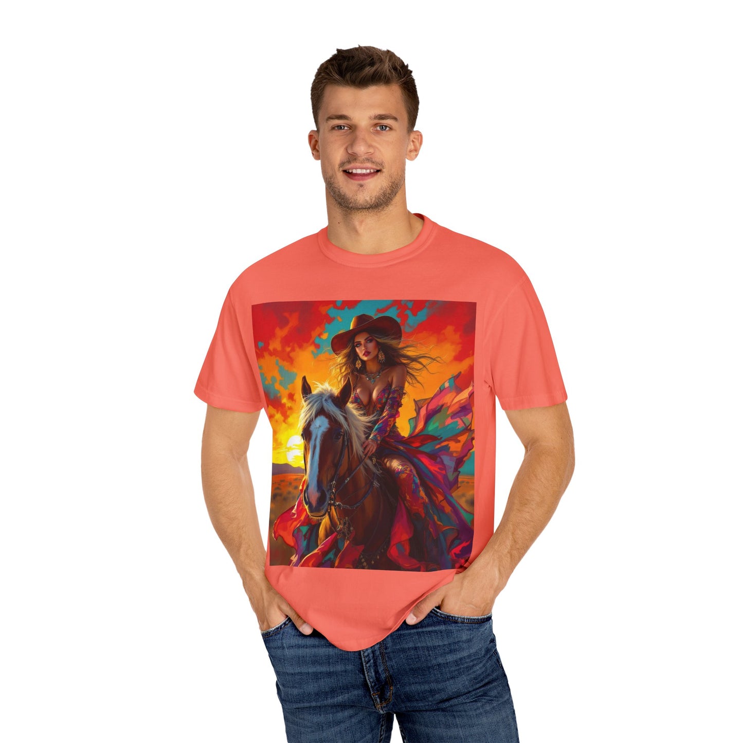 Sunset Cowgirl Horse T-Shirt