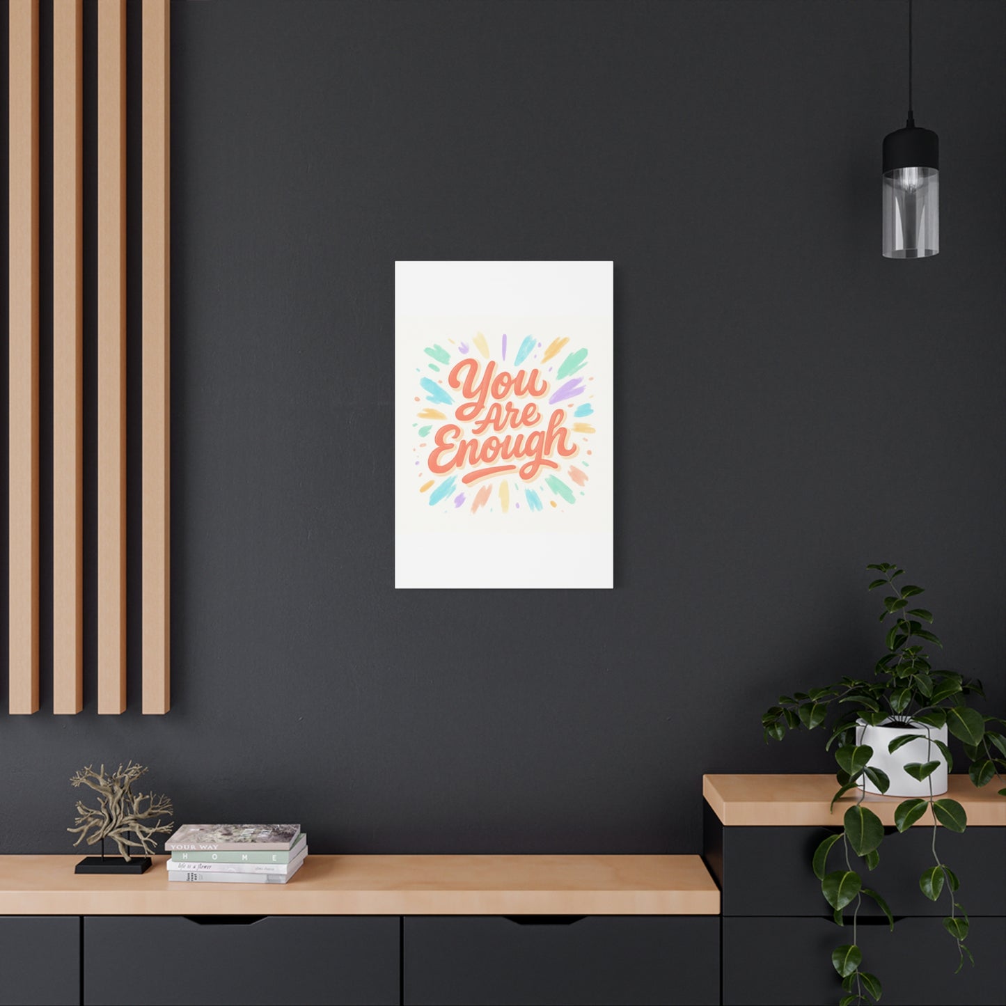 You Are Enough Canvas Wall Art — Inspirational Motivational Quote