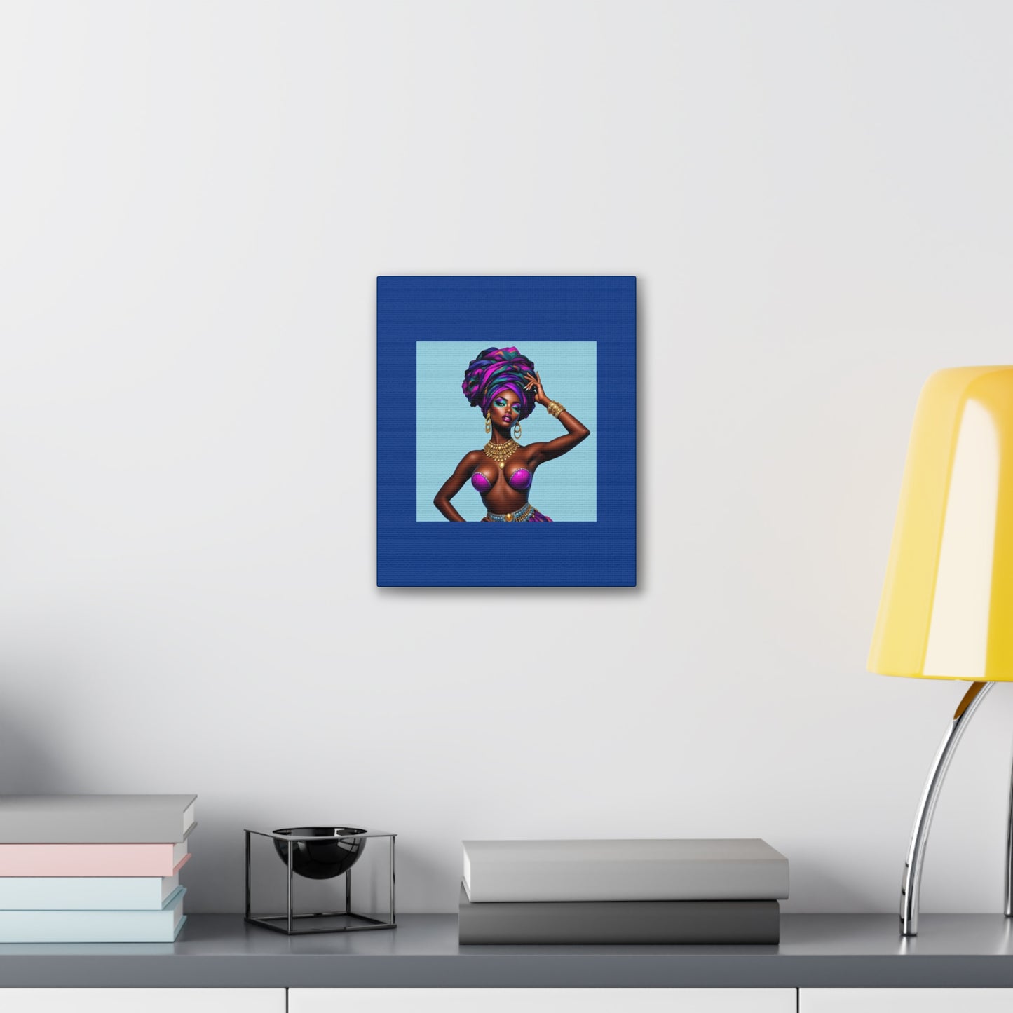Afro Goddess Canvas Print — Vibrant Headwrap Wall Art
